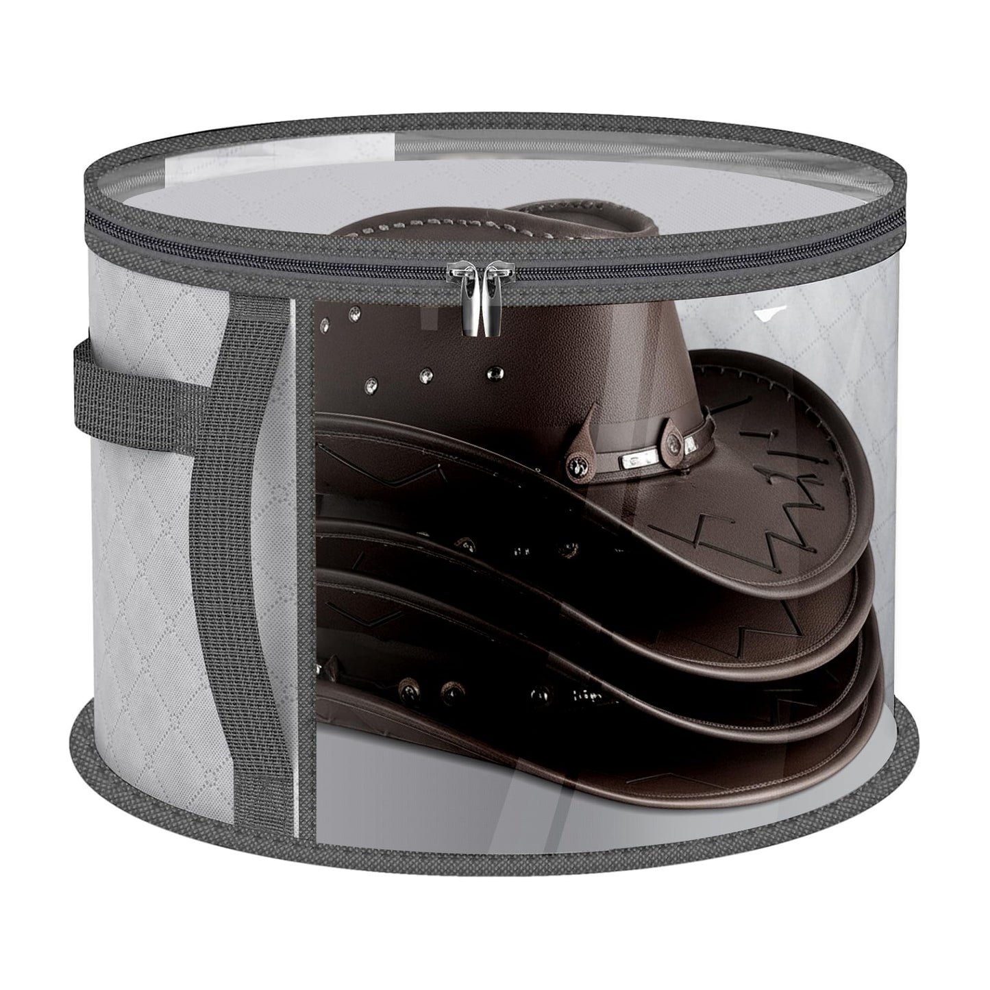 Adorila Clear Hat Storage Bag with Carrying Handles, Grey