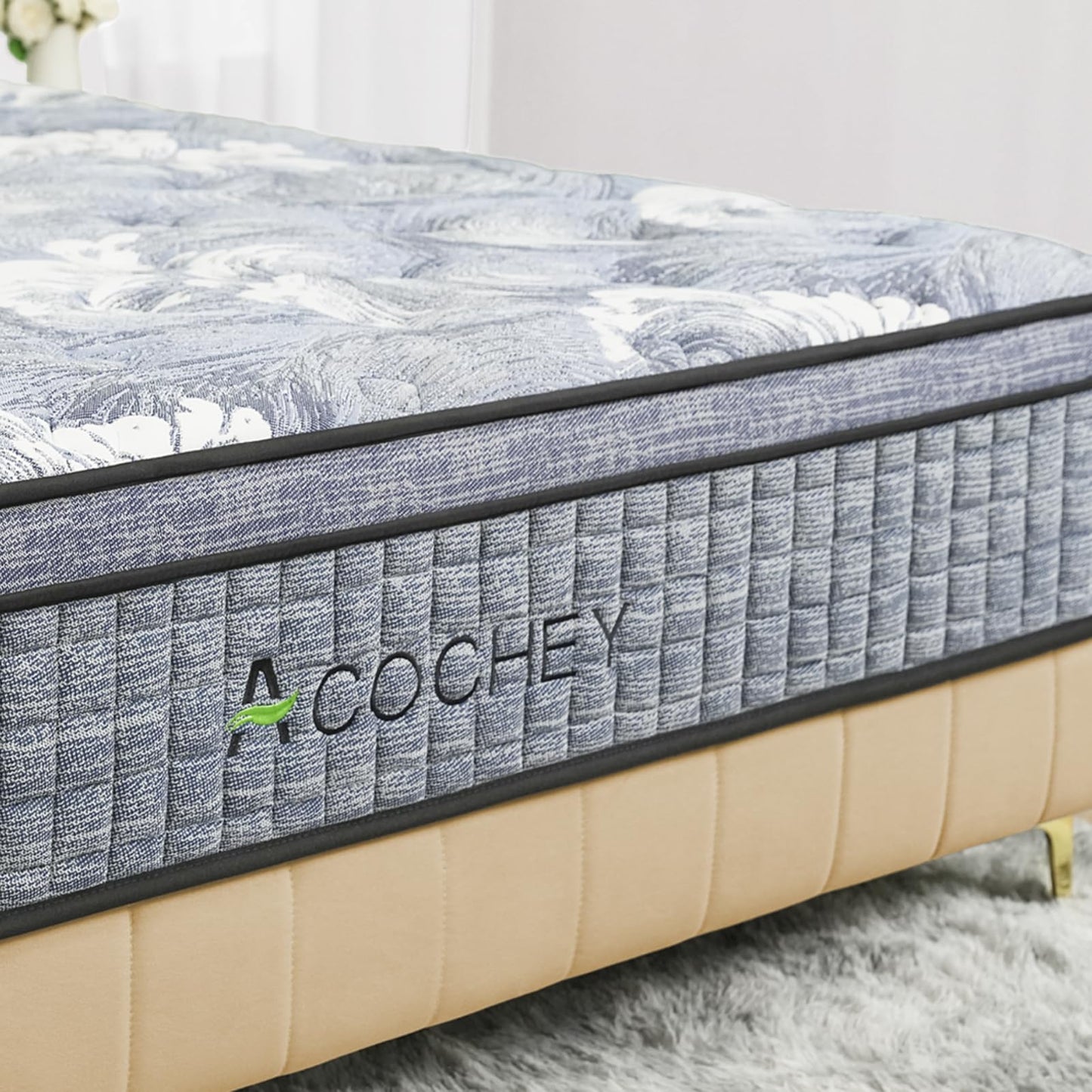 Acochey Single Mattresss,10.6 Inch Memory Foam Sprung Mattress 3FT,7-Zone Orthopedic Mattress | Motion Isolation | Edge Support