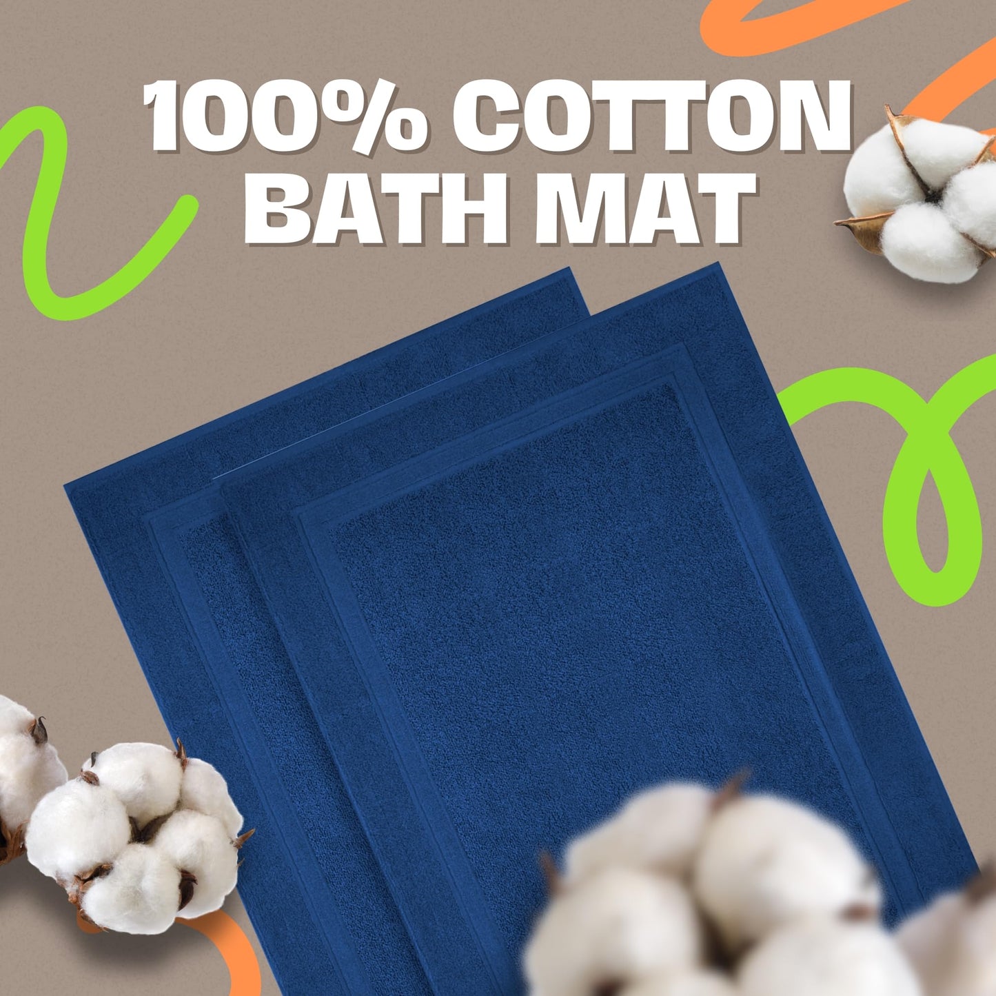 Infinitee Xclusives Cotton Bath Mat (86 x 55 cm) - Bathroom Mat - 2-Pack