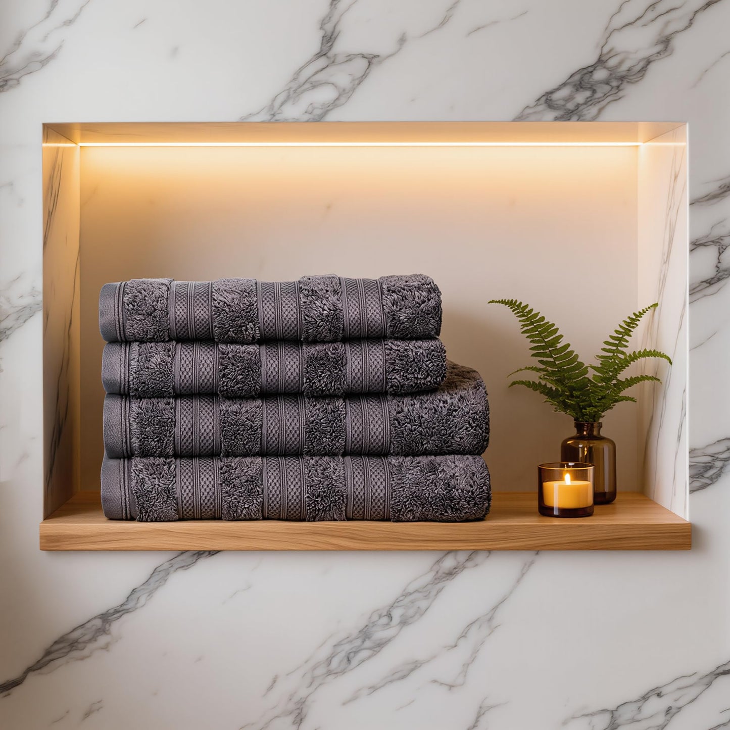 MELLUVA Large Bath Towels | Set of 4 | 100% Turkish Cotton | Highly Absorbent 600GSM | Soft Plush Luxury Towel Set | 2 Bath Towels 2 Hand Towels