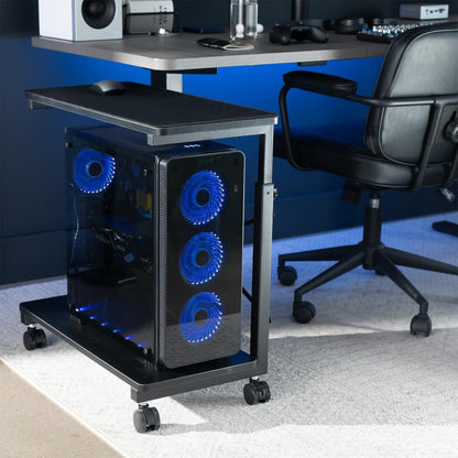 VIVO Large PC Cart with Storage Shelf, Premium Adjustable Mobile CPU Holder, Fits Gaming PC’s, Printers