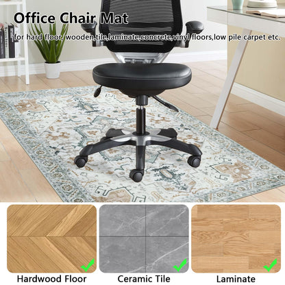 Famibay Office Chair Mat for Hardwood Floor 90x120cm Floor Protector for Office Chair Non Slip Rubber Computer Desk Chair Mat for Hard Floor Washable