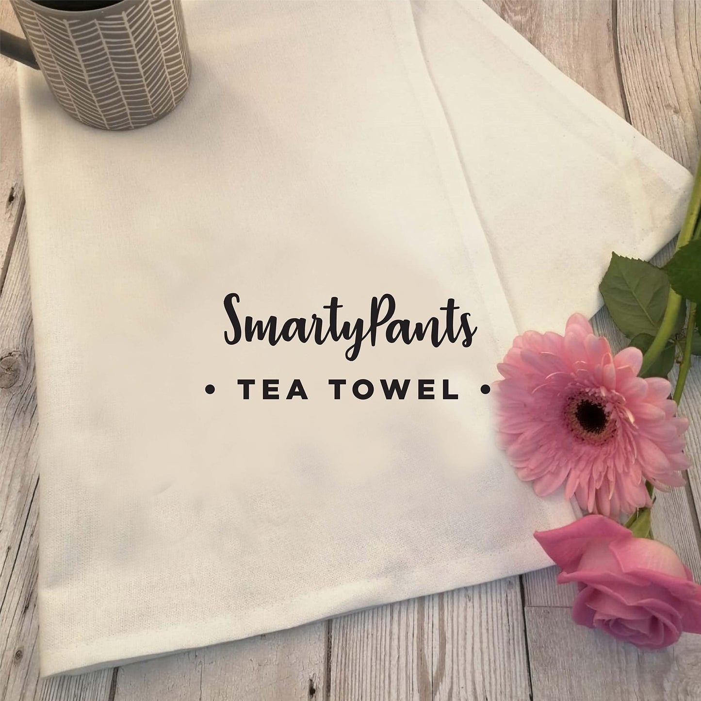 SMARTYPANTS Yorkshire Sayings Tea Towel - Novelty Yorkshire Accent Words Funny Be Reight Chuffed Nora Ey Up! Duck Mardy Bum Flippn' Eck Home Kitchen