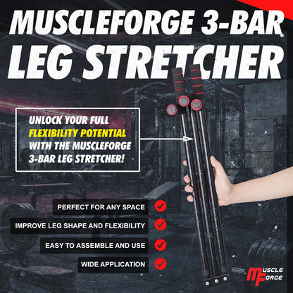 MuscleForge? 3 Bar Leg Stretcher for Splits and Adductor Stretch Spreader to Over 180? Split Machine Trainer for Martial Arts Ballet Stretching