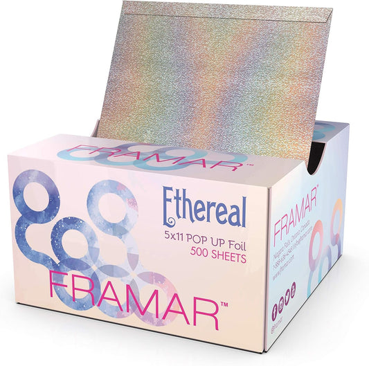 FRAMAR Ethereal Embossed Pop Up Hair Foil - Highlighting, Foils for Highlights, Hairdressing Foil for Hair Highlights, Non Slip Embossed Texture ? 500