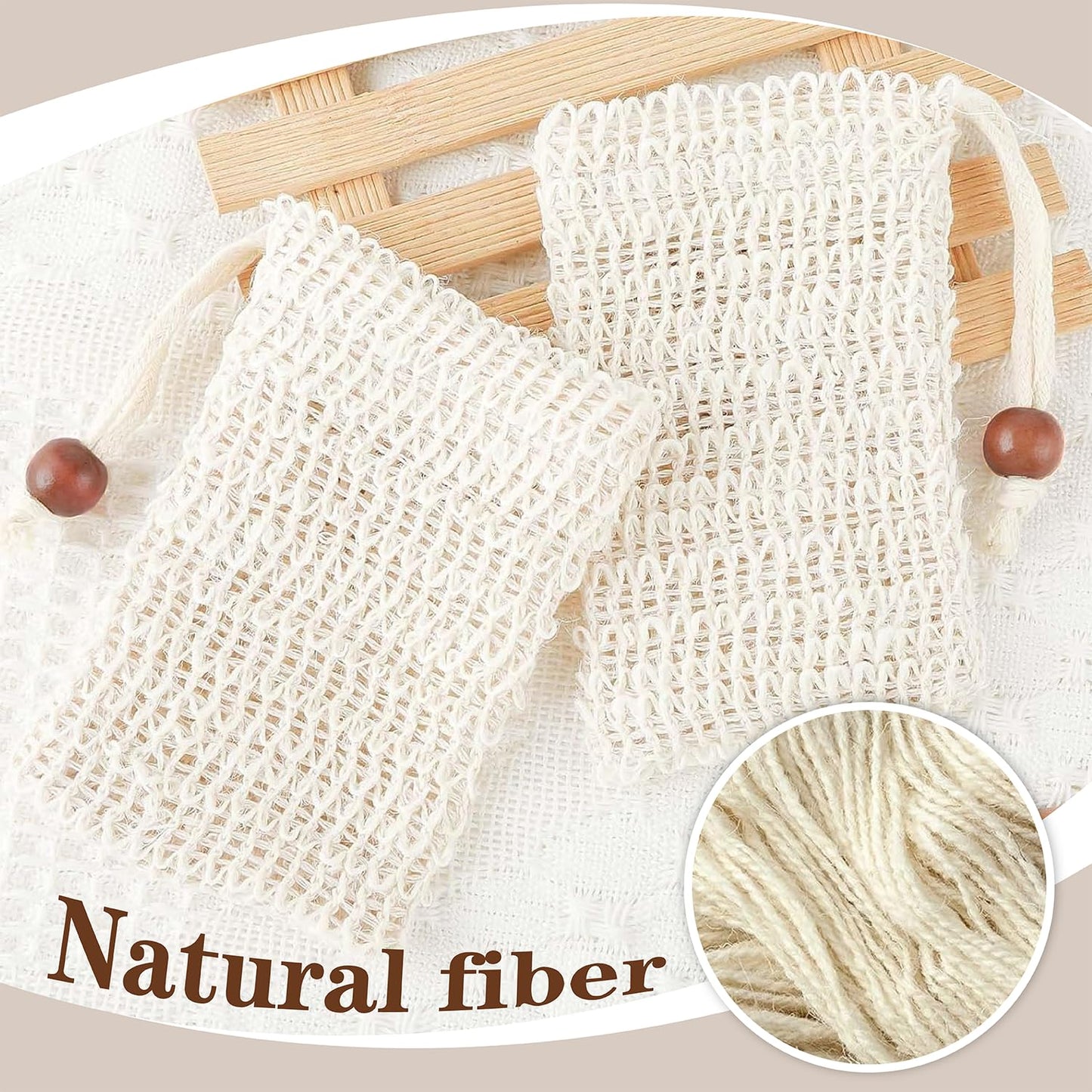 12 pcs Sisal Soap Bag Natural Safe and Durable Sisal Fiber Soap Bag Saver Pouch Exfoliating Soap Bag for Foaming and Drying the Soap Shower Bath