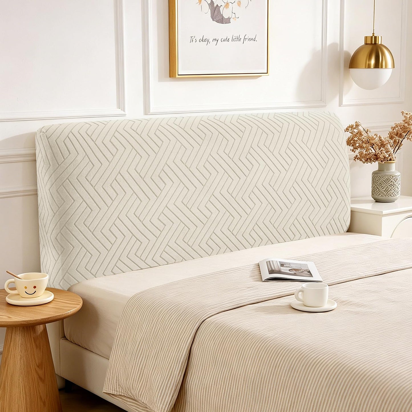 CYCMACO Elastic Bed Headboard Cover, 120 cm, Soft Stretch Bed Headboard Cover, Dustproof Bed Headboard Covers, Modern Bed Headboard Cover, Universal