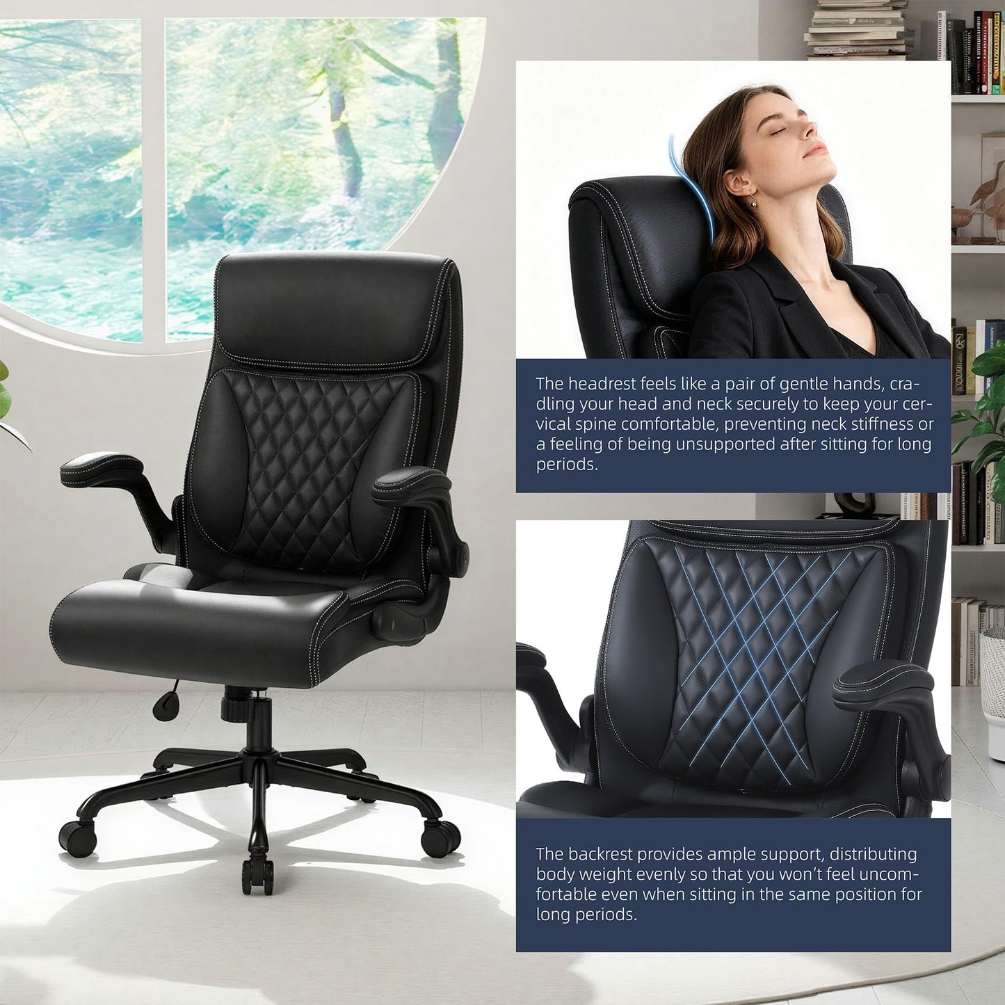 Ermnois Ergonomic Office Chair Desk Chair Executive For Home Comfy 150KG