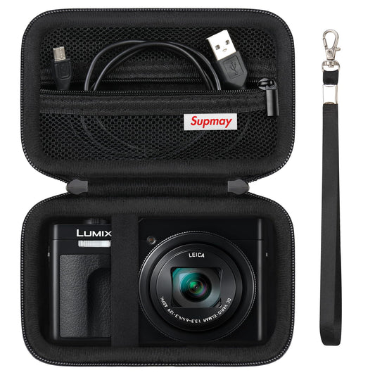 Supmay Camera Case for Panasonic LUMIX DC-TZ99E-K Compact Travel Zoom Camera/LX10 ZS200D ZS200 ZS80D ZS80 ZS100 ZS70 ZS60, Protective Case Bag with