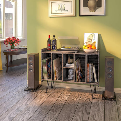 Huhote Record Player Stand, VinylRecord Storage 3 Tier End Table, Turntable Stand for Vinyl Player, RecordPlayer Table Up to 200 Albums