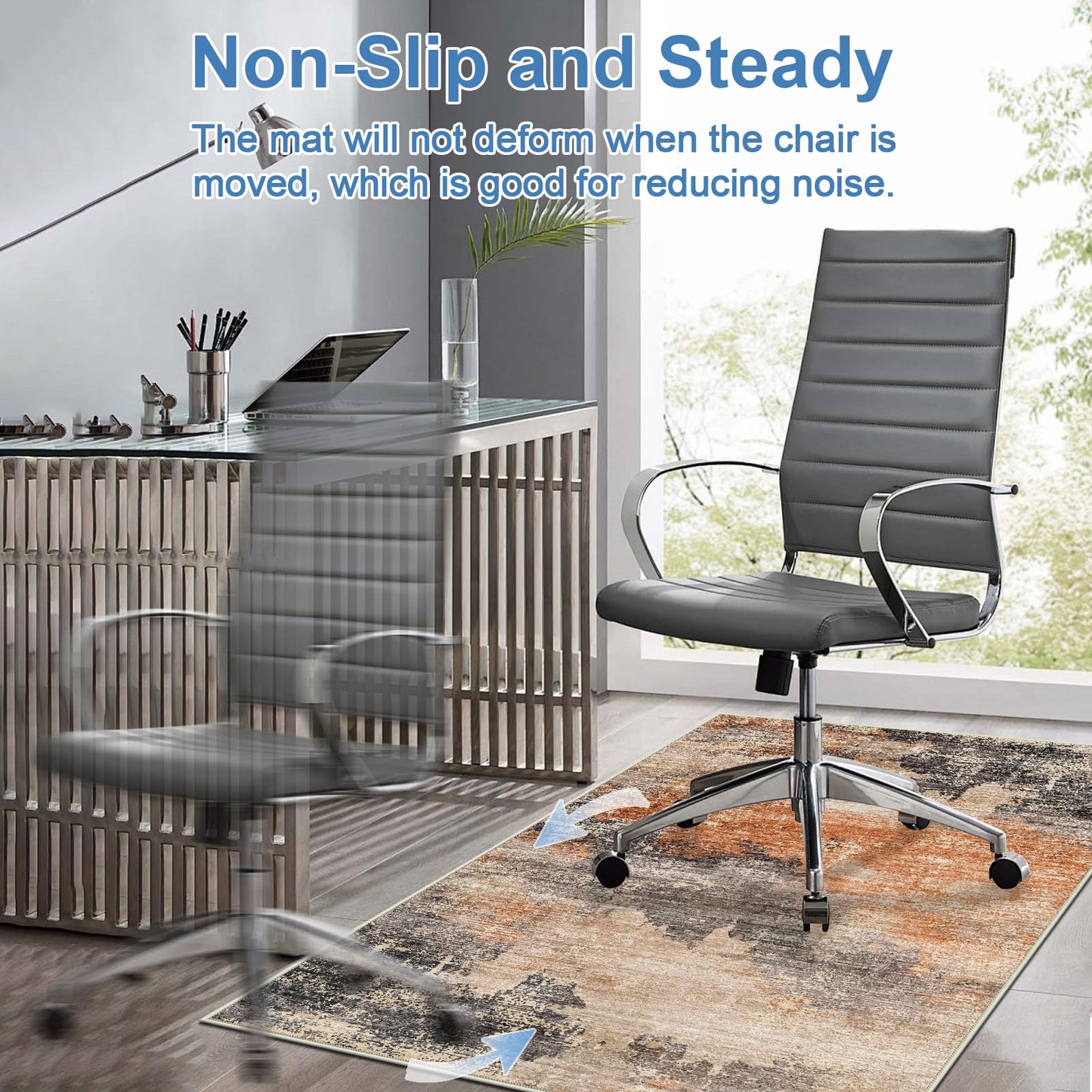 Capslpad Office Chair Mats for Hardwood Floor 90x120cm Non-Slip Modern Abstract Home Multi Purpose Chair Mat Low Pile Floor Protectors Computer Chair