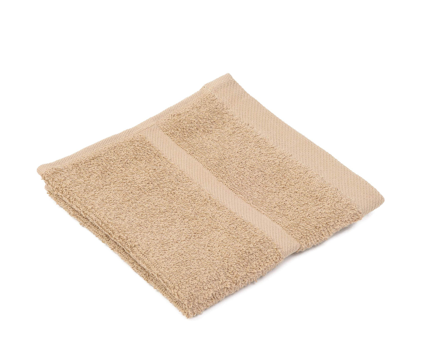 Gözze - Set of 4 Faceloths, Soft and Absorbent, 100% Cotton, 30 x 30 cm - Cappuccino