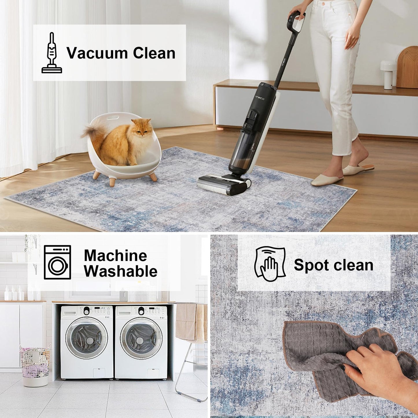 Office Chair Mat 120 x 150 cm, Floor Protector for Office Chair, Anti-Slip