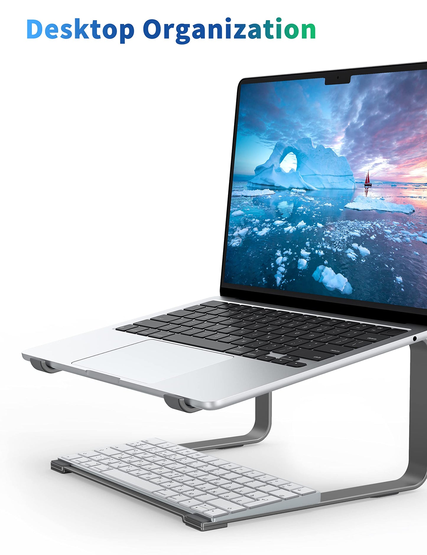 SOUNDANCE Laptop Stand for Desk, Metal Computer Riser, Heavy Stable PC Holder, Ergonomic Laptops Elevator for 12 to 17.3 Inches Notebook Computer