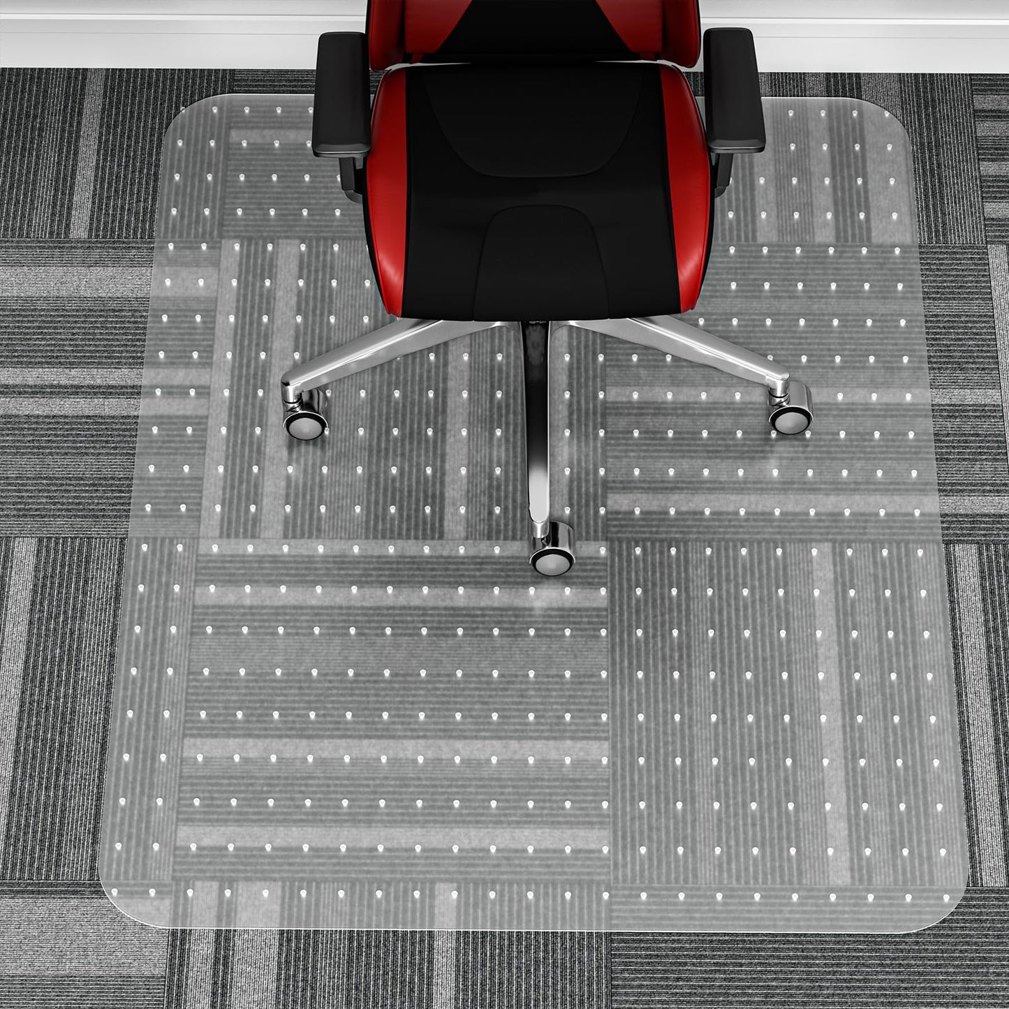 WASJOYE Office Chair Mat for Carpet, 75x120cm Desk Chair Mat for Carpet Floors, Clear 2.2mm Thick Rolling Chair Mats with Non-Slip Studded for Low