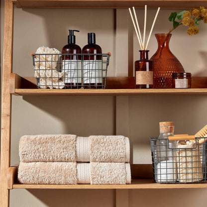 Christy Renaissance 2 Hand Towels Set | Driftwood Beige | 100% Egyptian Cotton Pile | Luxuriously Soft and Super Absorbent | 675 GSM