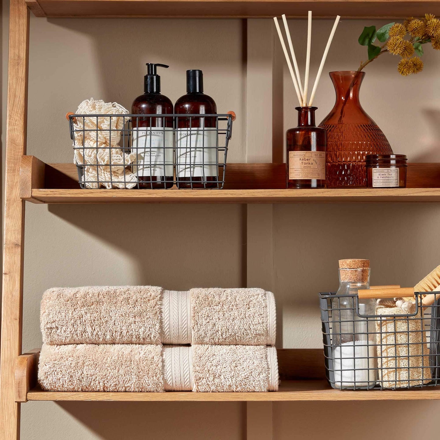Christy Renaissance 6 Piece Towel Set | Driftwood Beige | 100% Egyptian Cotton Pile | Luxuriously Soft and Super Absorbent | 675 GSM