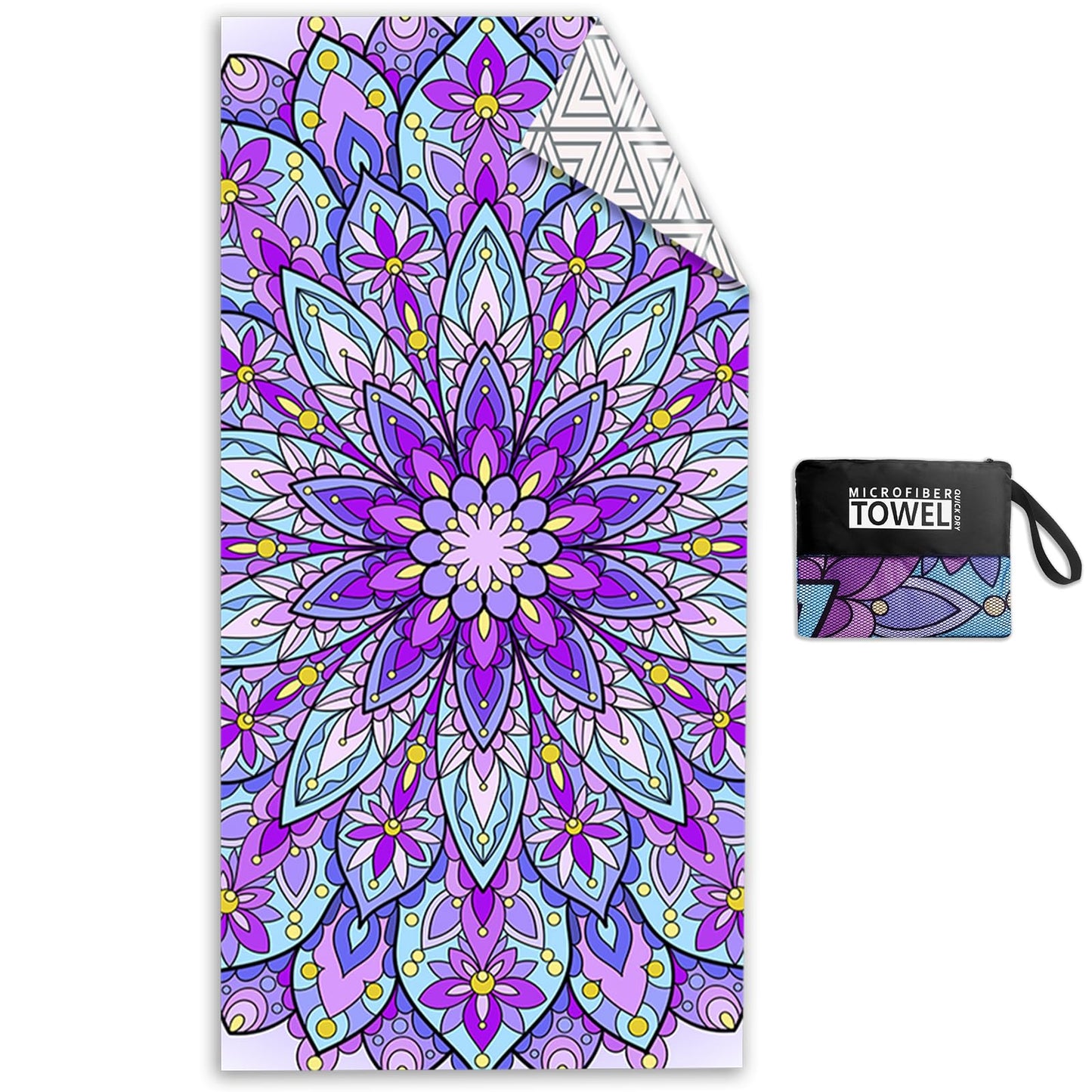 Microfibre Beach Towels for Adults - 2 Pack 180x90cm Microfibre Towel