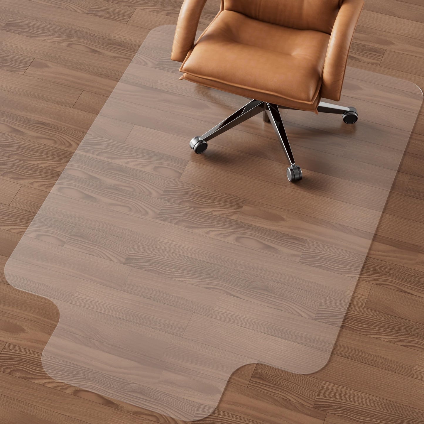 NATRKE Clear Office Chair Mat for Hard Floor with Lip, 120x90cm Transparent Computer Desk Chair PVC Mat for Wood/Tile Floor Protector for Home Office
