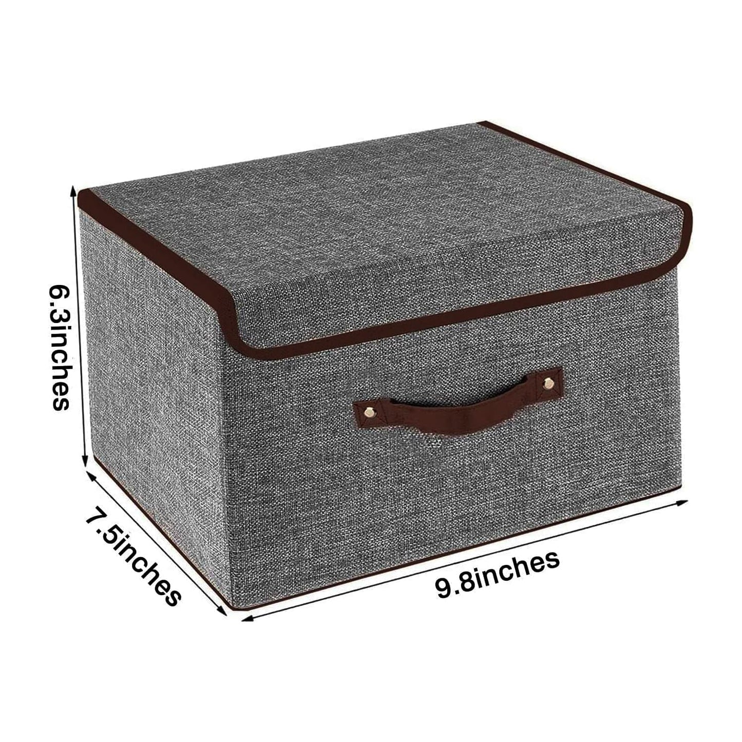 OWill Foldable Storage Boxes with Lids, Fabric Storage Cubes with Handles, for Home, Office, 25 X 19 X 16 cm(1pcs, grey)