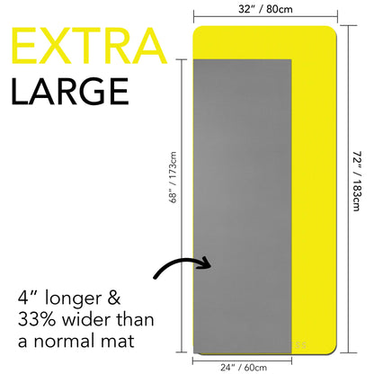 Large Exercise Mat  Extra Wide & Extra Thick Yoga Mat (183cm x 80cm x 10mm), TPE Fitness Mat with Free Carry Straps, Perfect for HiiT Home Workouts &