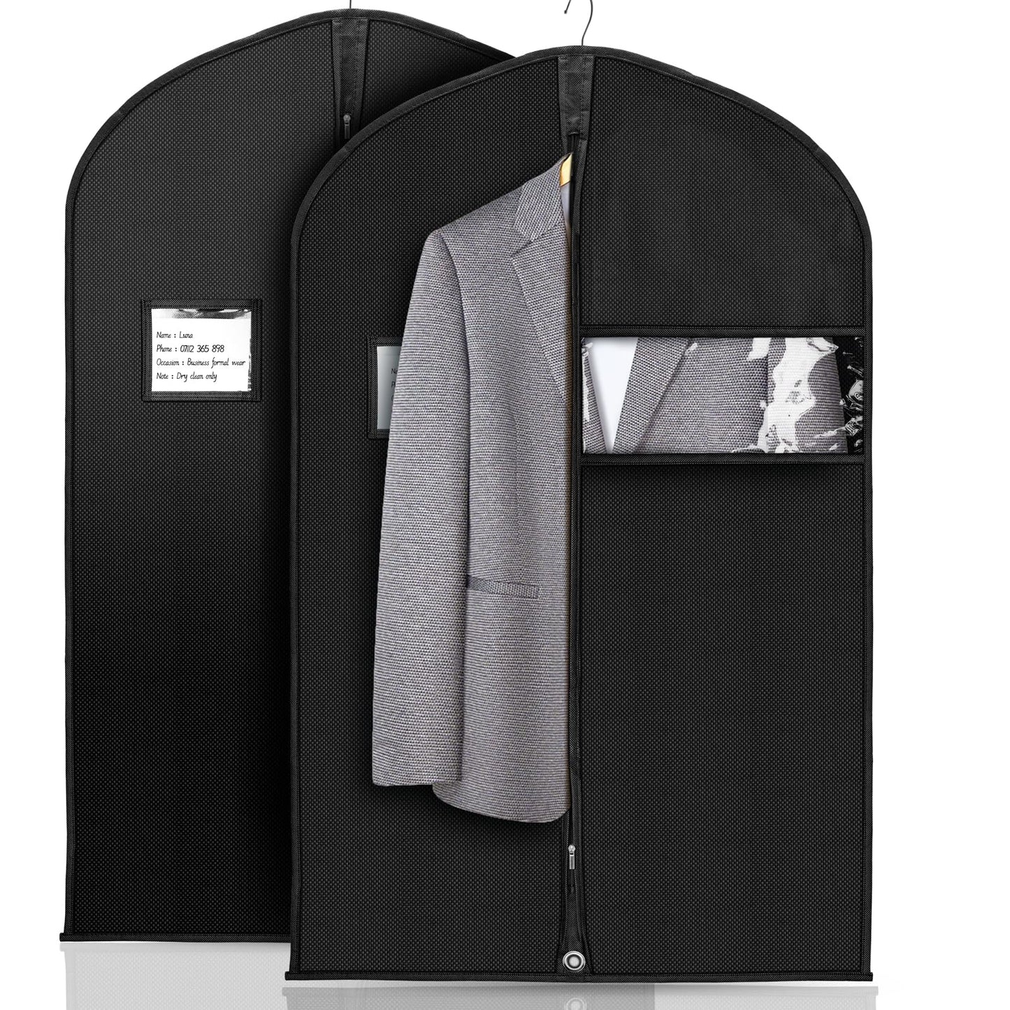 Suit Bagsor Men and Women 2 Pack, 100 x 60 cm Suit Covers with Zip