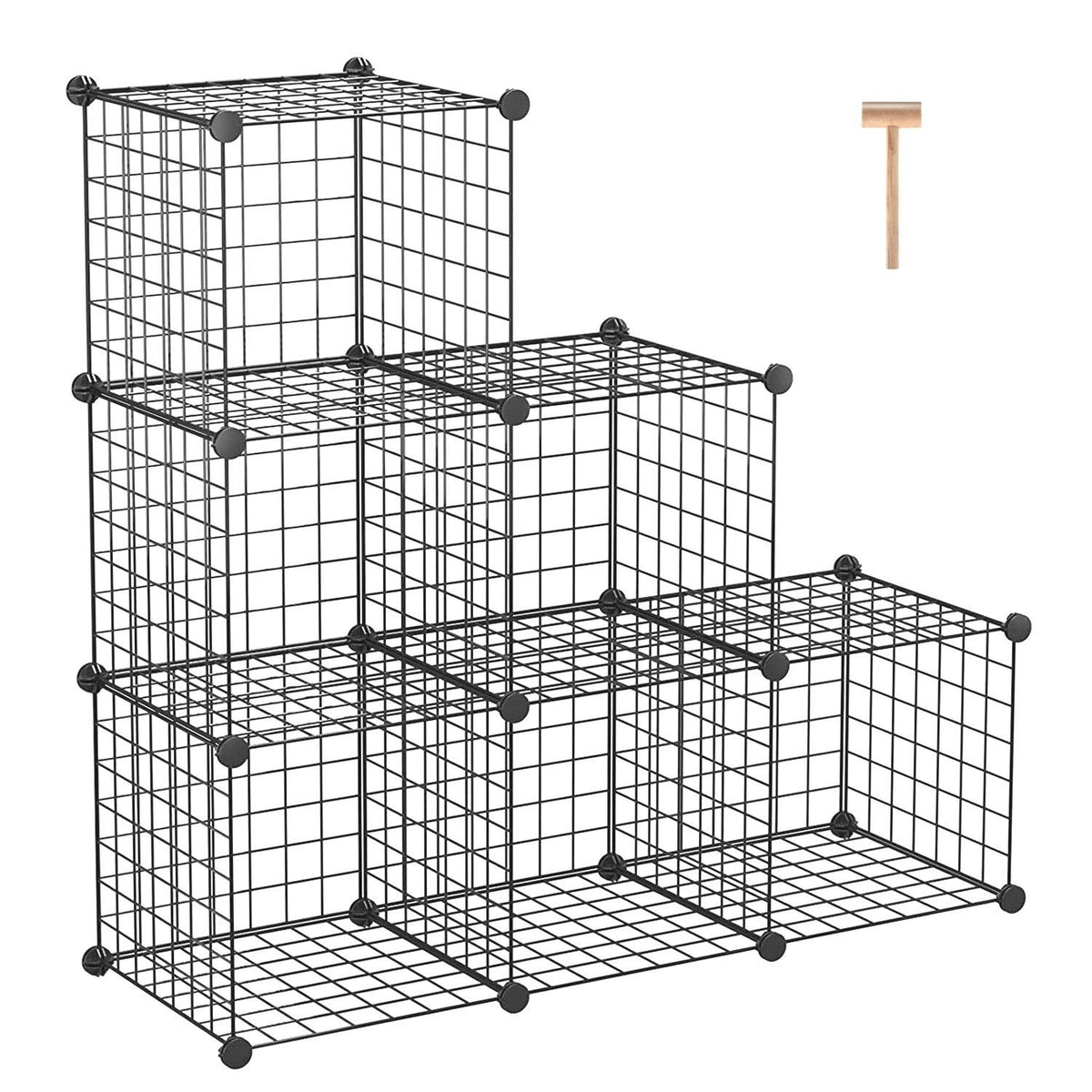 C&AHOME Wire Cube Storage, 6-Cube Storage Organizer Metal,Bookshelf