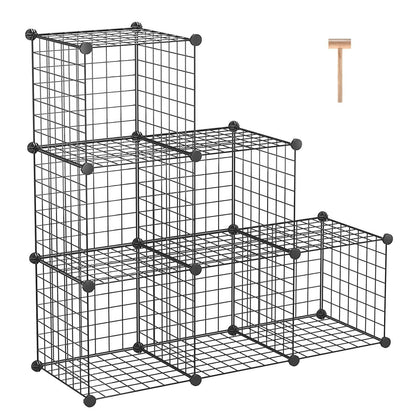 C&AHOME Wire Cube Storage, 6-Cube Storage Organizer Metal,Bookshelf