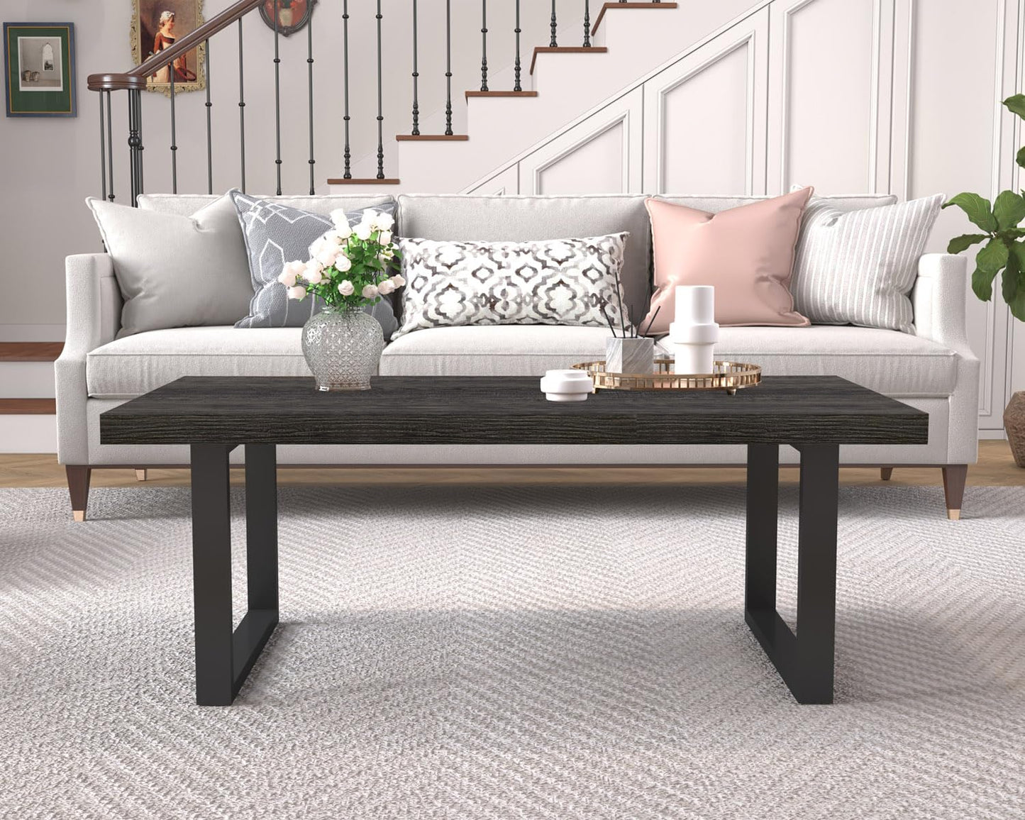IBF Coffee Table Living Room Wooden Center Coffee Tables 120cm Dark Oak