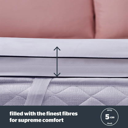 Silentnight Hotel Collection Mattress Topper Double Bed - Luxury Soft Silky Comfortable 5cm Thick Deep Mattress Protector Pad Cover with Deep Fit