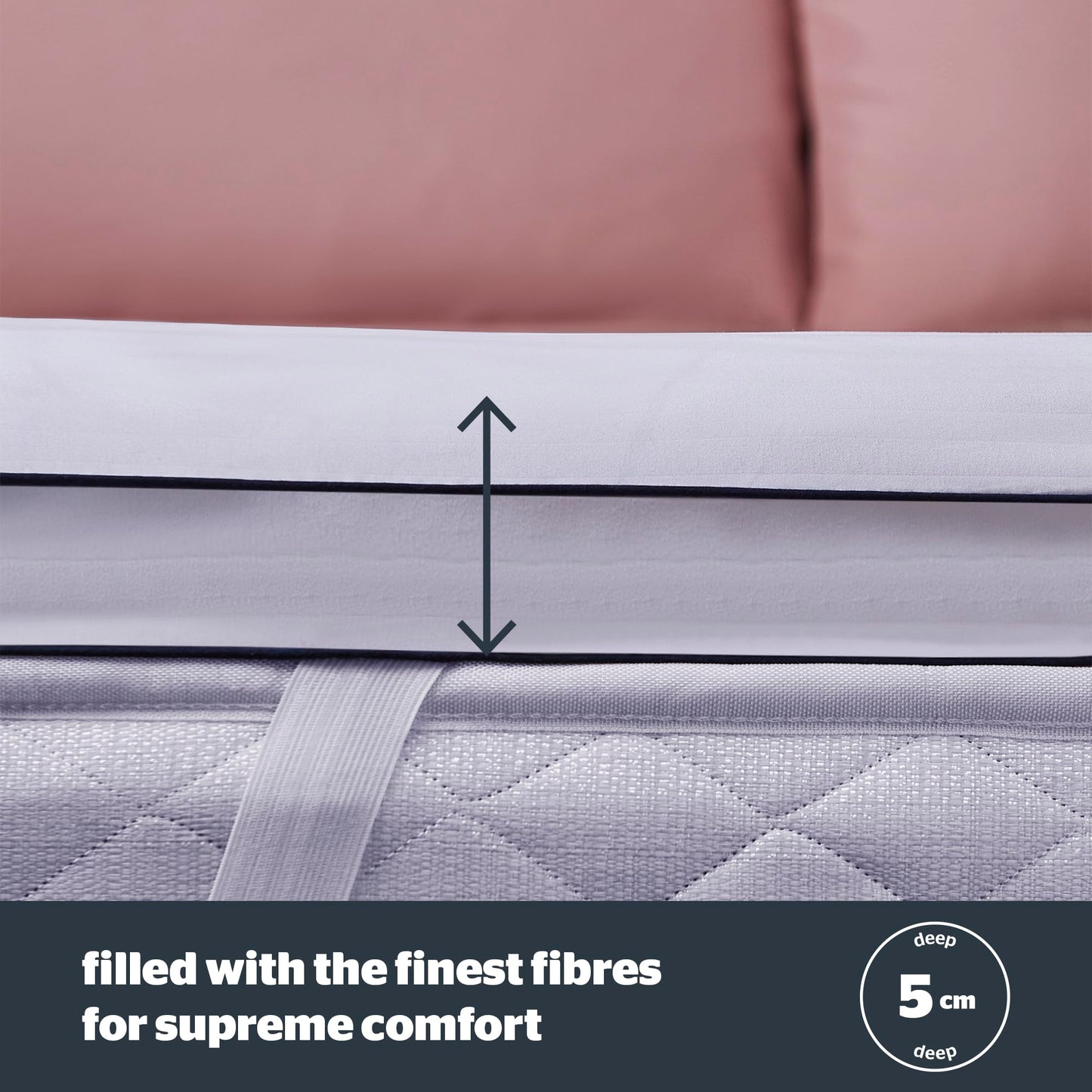 Silentnight Hotel Collection Mattress Topper Super King - Luxury Soft Silky Comfortable 5cm Thick Deep Mattress Protector Pad Cover with Deep Fit