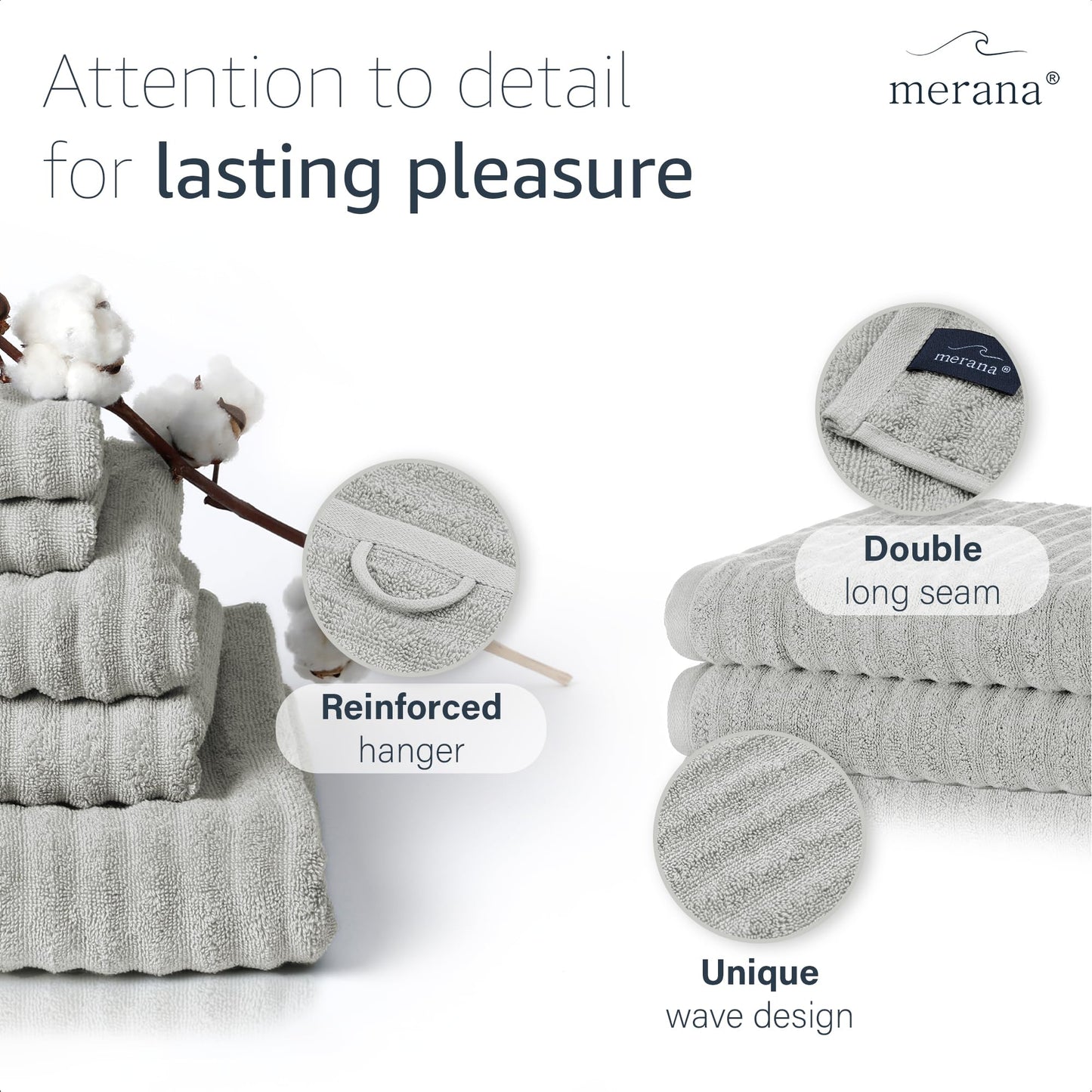 Merana OSLO towel set | quick-drying, soft & lint-free | terry luxury quality | 100% cotton terrycloth | OEKO-TEX | 590 GSM