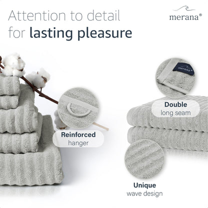 Merana OSLO towel set | quick-drying, soft & lint-free | terry luxury quality | 100% cotton terry | OEKO-TEX | 590 GSM | gift set | Light gray