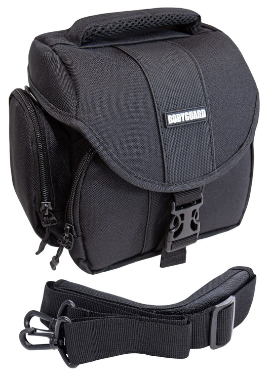 Bodyguard Camera Bag for Bridge, Mirrorless, and Small DSLR Cameras, Fits Panasonic FZ82, FZ200, FZ300, FZ1000, FZ2000, Sony HX400V, Nikon B500, B600,
