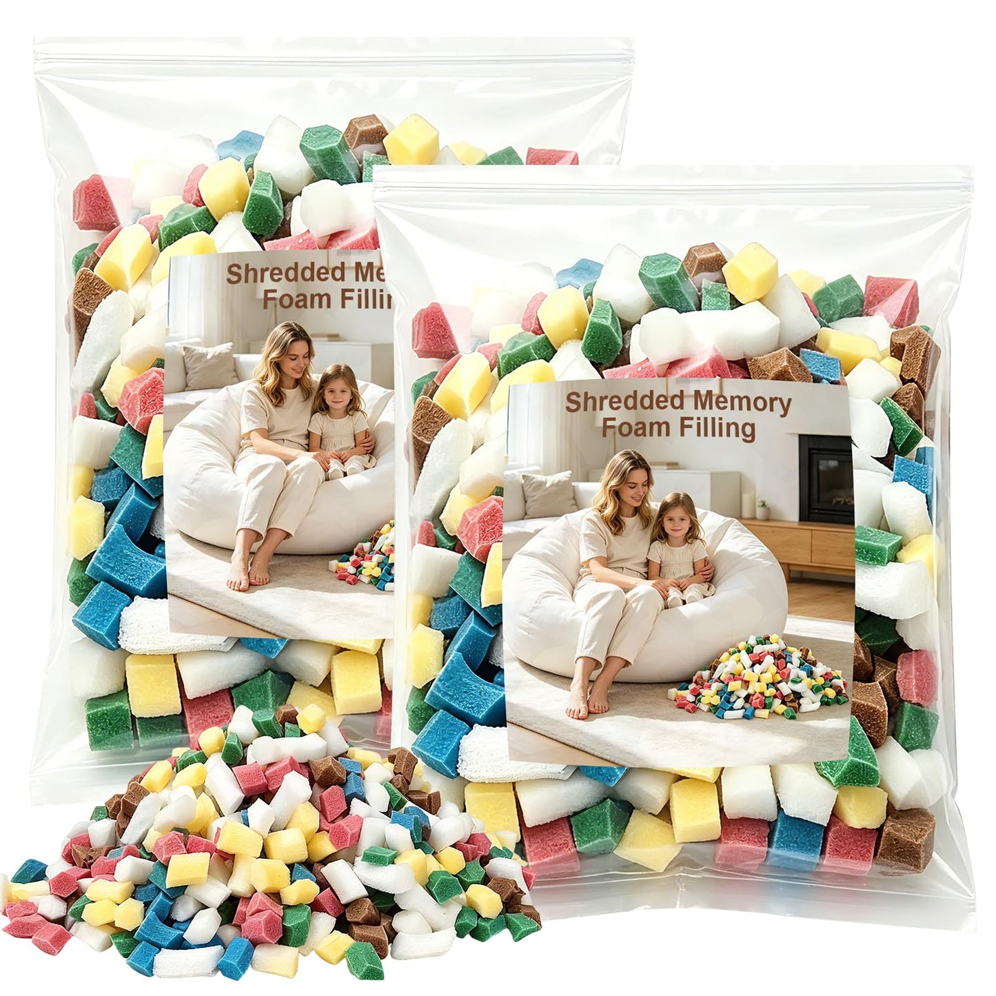 soptreedx 4.5KG Shredded Memory Foam Filling, Ultra Soft & Supportive Bean Bag Filler, Breathable MemoryFoamStuffing for Pillows, Stuffed Animals