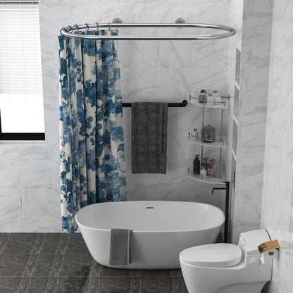 Sikaiqi Oval Shower Curtain Rod Hoop Square Shape Bathroom Rod for Clawfoot Tub Free Standing Tubs (Silver)