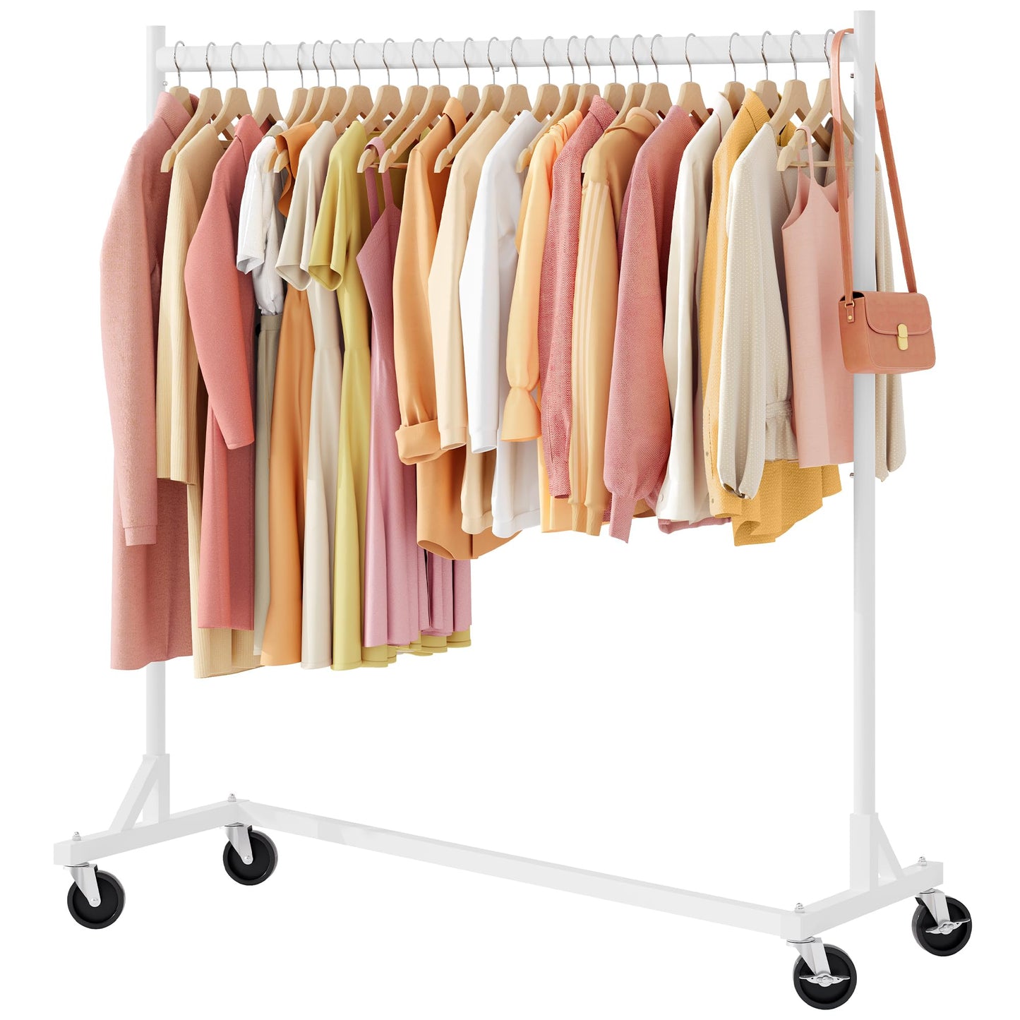 Hoctieon Z Rack, Rolling Clothes Racks with Z-Base, Heavy Duty Garment Rack, Clothing Racks for Hanging Clothes, Sturdy Metal Hanging Holder