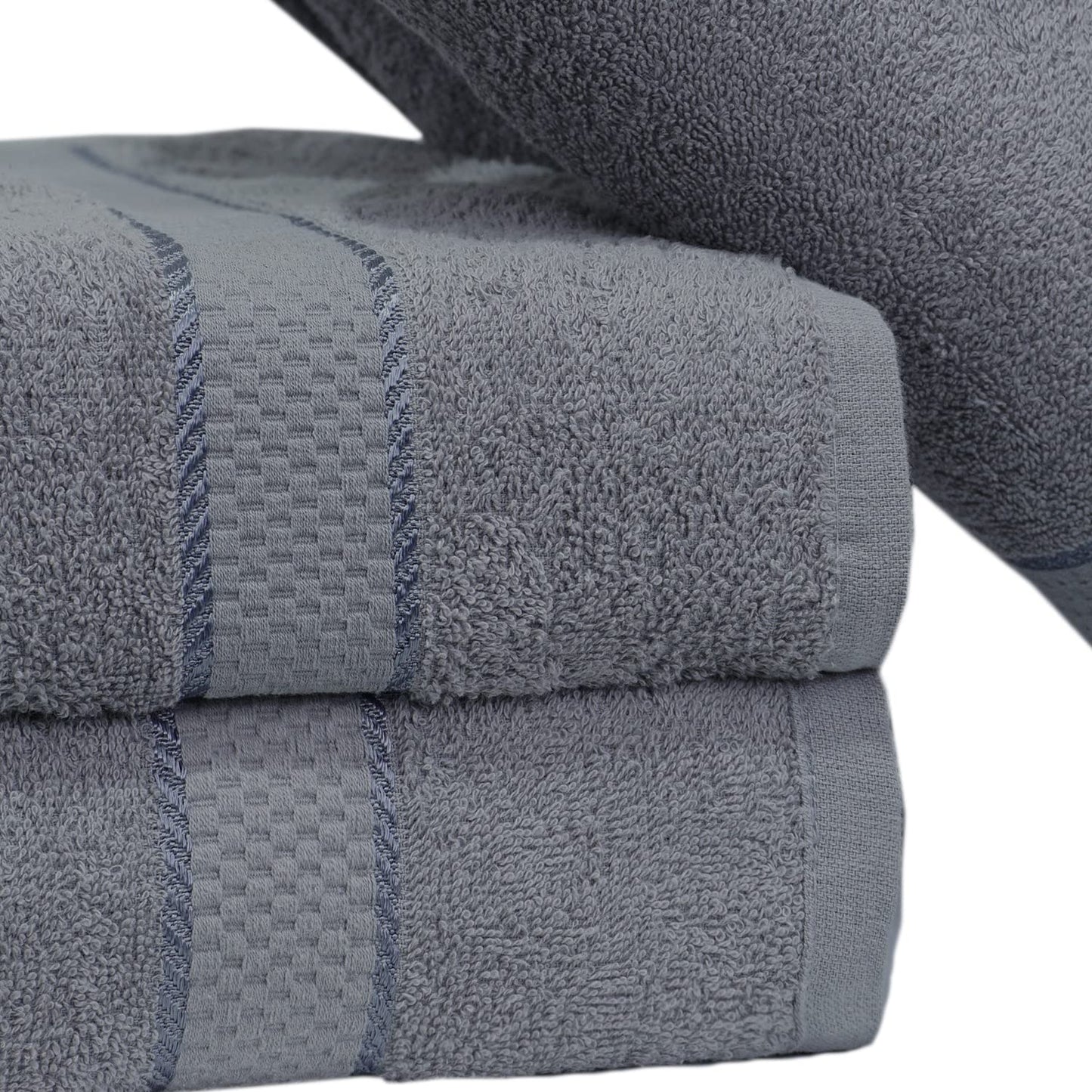 Casabella Luxury Pack Of 4 Bath Sheet 100% Egyptian Cotton Super Soft towel_Silver