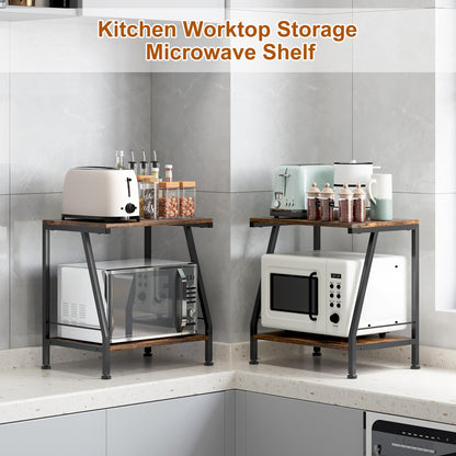 TQVAI 2 Tier Printer Stand with Storage Multi-Purpose Printer Table for Office & Home Small Shelf Unit Microwave Shelf for Kitchen Worktop Storage