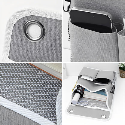 CHENKEE 2pcs Wall Hanging Storage Bags,Storage Organizer with Pockets,Waterproof Hanging Organiser,Foldable Linen Fabric Basket,for
