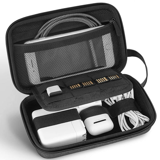 JETech Travel Accessories Organizer Case, Gadget Pouch Portable Electronic Pouch for MacBook Power Adapter, Cable, Stylus Pen, SD Card, Power Bank,