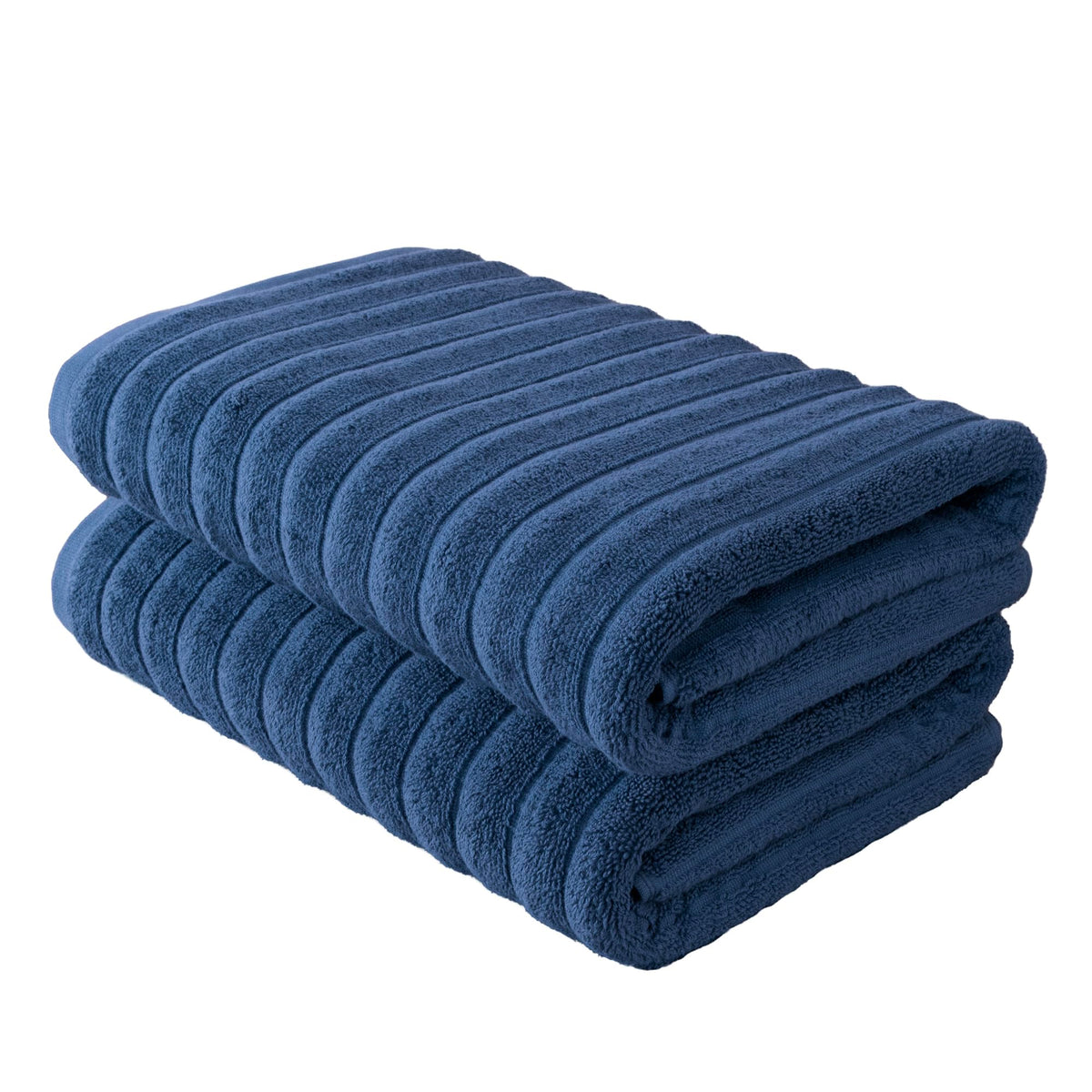 BERIBO Cloud Turkish Towel Set 100% Cotton 620gsm Deep Navy, 2 Bath Towels