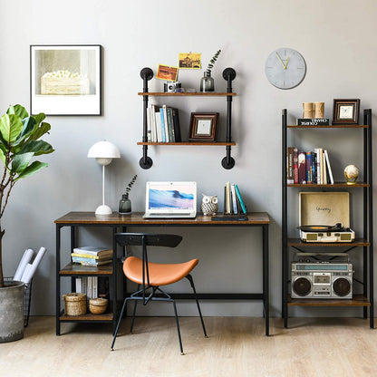 IBUYKE Pipe Floating Shelves, Wall Shelf Outdoor, 60x20x66cm, Decorative Shelving Unit for Wall, Plant Stand, Storage Organiser Shelf for Bedroom,
