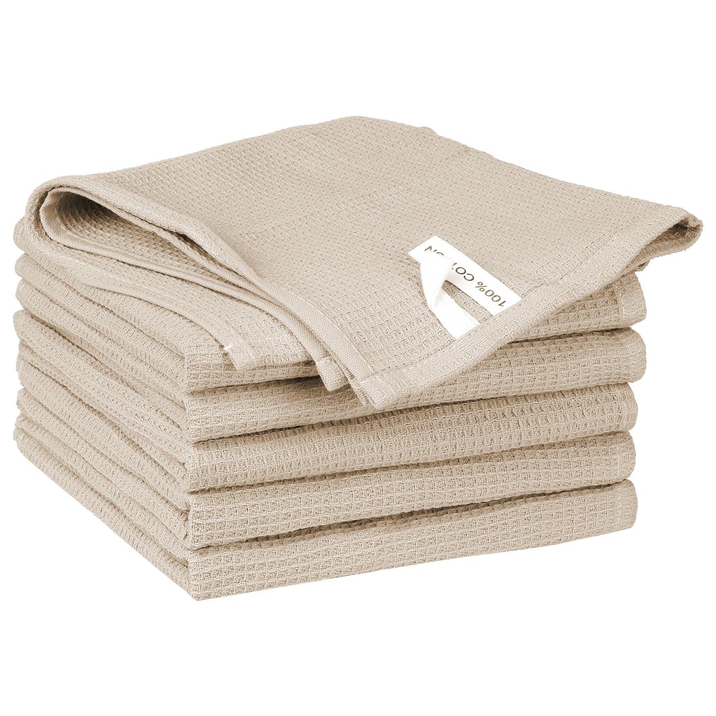 Uxcell Reuseable Cleaning Cloths, 6 Pack Cotton Waffle Weave Kitchen Towels Reusable and Washable Dish Rags for Drying Absorbent Lint Free Rags for