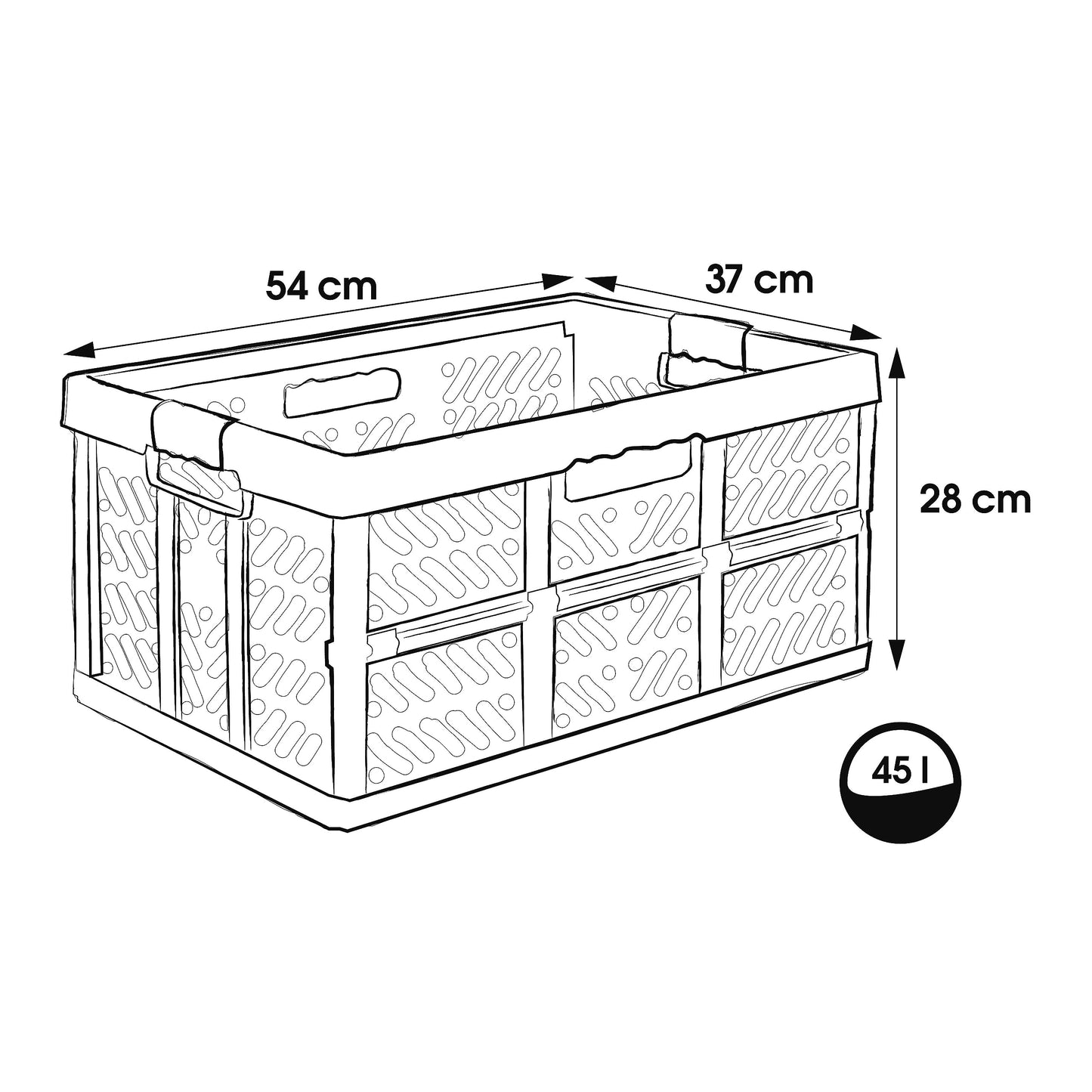 keeeper 4x Sturdy Professional Folding Boxes with Soft-Touch Handles, 54 x 37 x 28 cm, 45 Litre, Ben, Cream/ Taupe