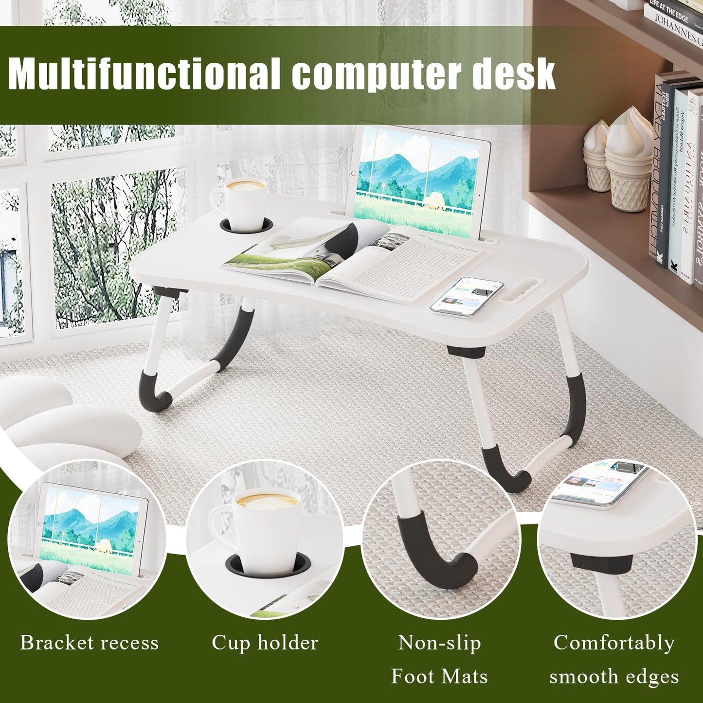 Multi - Function Bed Table & Laptop Stand for Bed - Ideal for Comfortable Laptop Use in Sofa