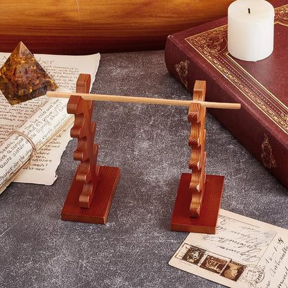 NBEADS 5-Tier Wooden Wand Display Holder, 7.4x4.2x13cm Wizard Wand Stand Magic Wand Display Sword Stand for Desktop Display Decoration Collection