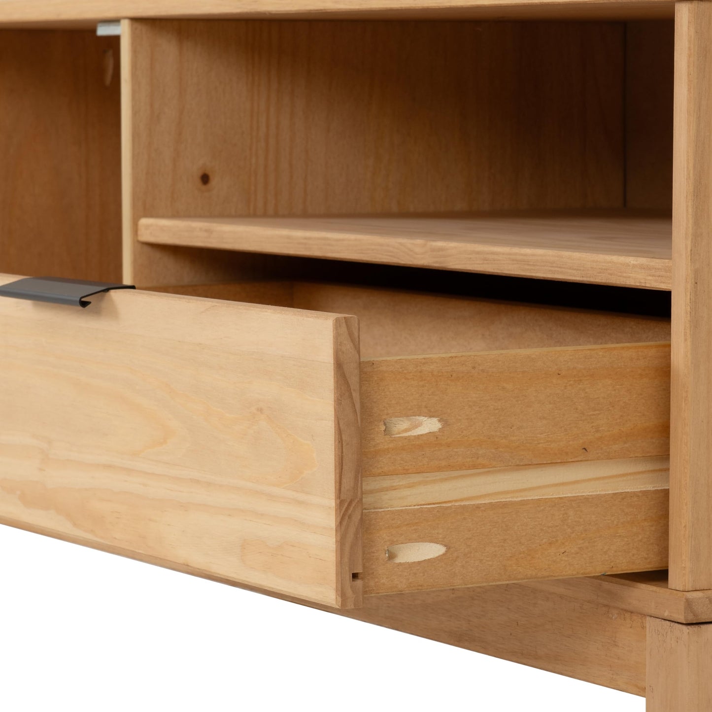 Seconique Corona Rattan 1 Door 1 Drawer TV Unit in Distressed Wax Pine