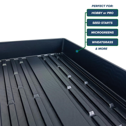 10 Plant Growing Trays No Drain Holes - 20" x 10" - Perfect Garden Seed Starter Grow Trays: for Seedlings, Indoor Gardening, Growing Microgreens