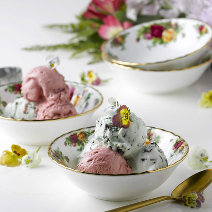 Royal Albert 1051424 Old Country Roses Bowls 4pc Set, Bone China, Gold